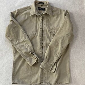 Preswick & Moore gentleman’s fit cotton button down shirt elbow patches rugged